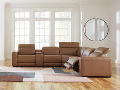 J&M Furniture - Ashley Furniture - Magic Man 6-Piece Power Reclining Sectional with Console - 6-Piece Power Reclining Sectional with Console - PCU10700S14