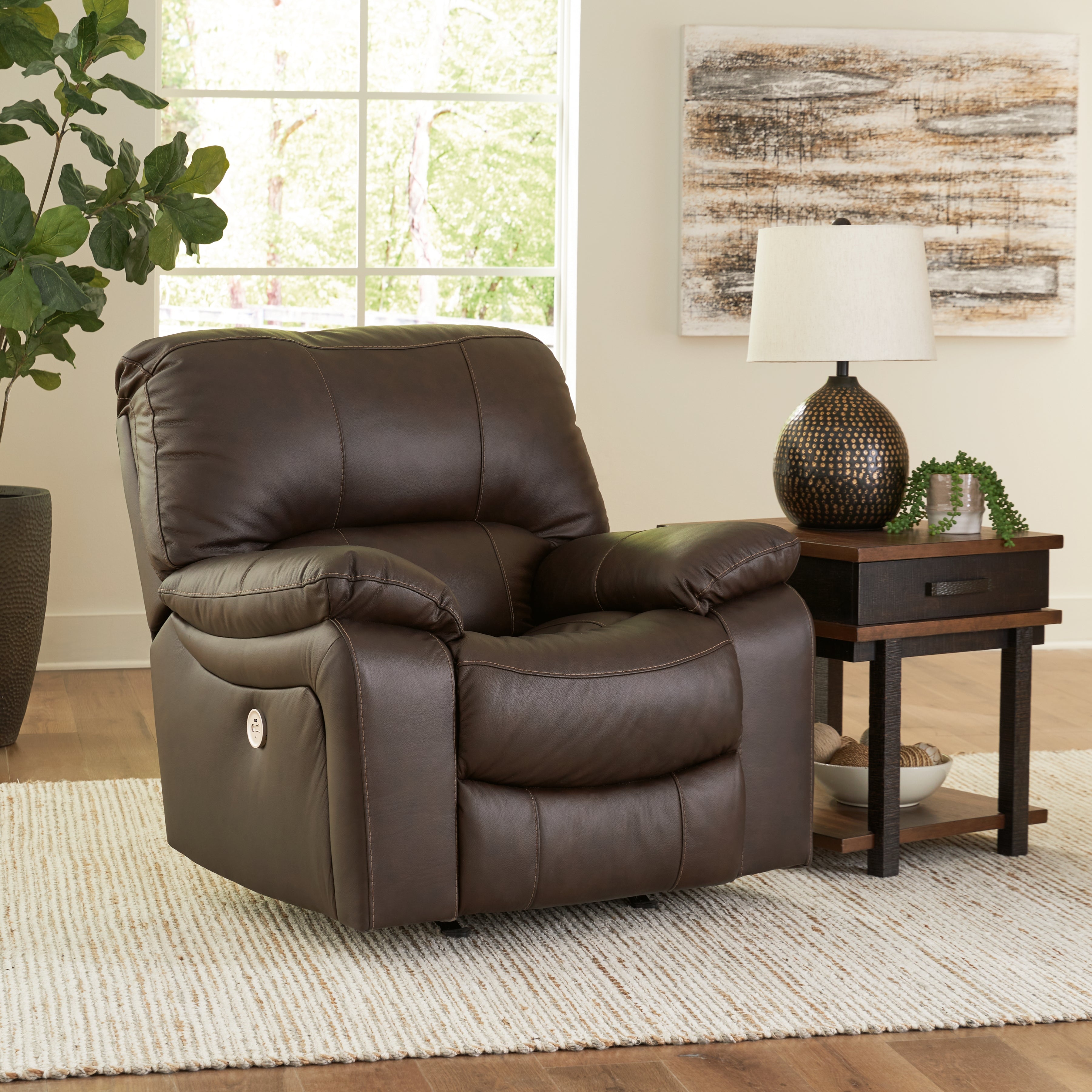 J&M Furniture - Ashley Furniture - Leesworth Power Recliner - Power Rocker Recliner - U4380898