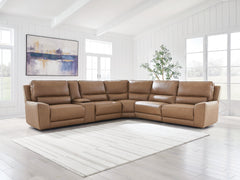 J&M Furniture - Ashley Furniture - DeepWakes 6-Piece Reclining Sectional with Storage Console - 6-Piece Reclining Sectional with Storage Console - PCU62606S36
