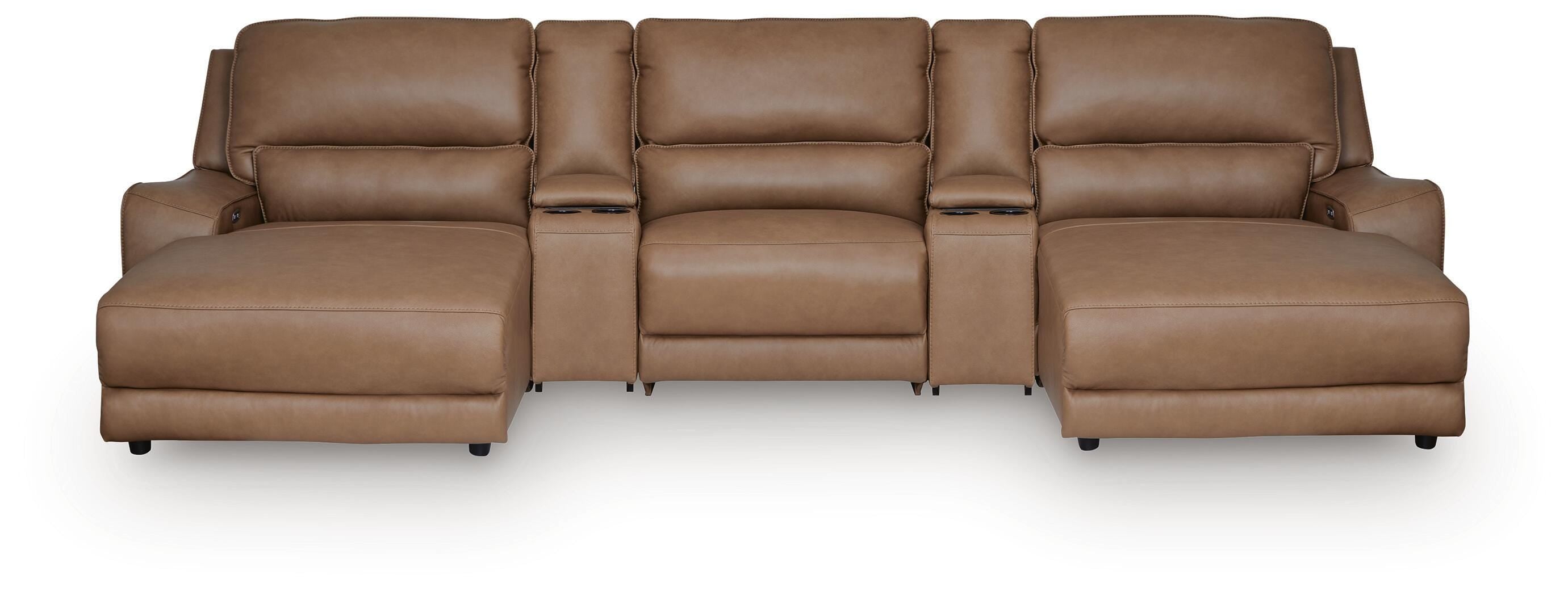 J&M Furniture - Ashley Furniture - DeepWakes 5-Piece Reclining Sectional with Double Chaise and Storage Consoles - 5-Piece Reclining Sectional with Double Chaise and Storage Consoles - PCU62606S41