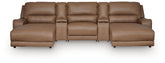 J&M Furniture - Ashley Furniture - DeepWakes 5-Piece Reclining Sectional with Double Chaise and Storage Consoles - 5-Piece Reclining Sectional with Double Chaise and Storage Consoles - PCU62606S41