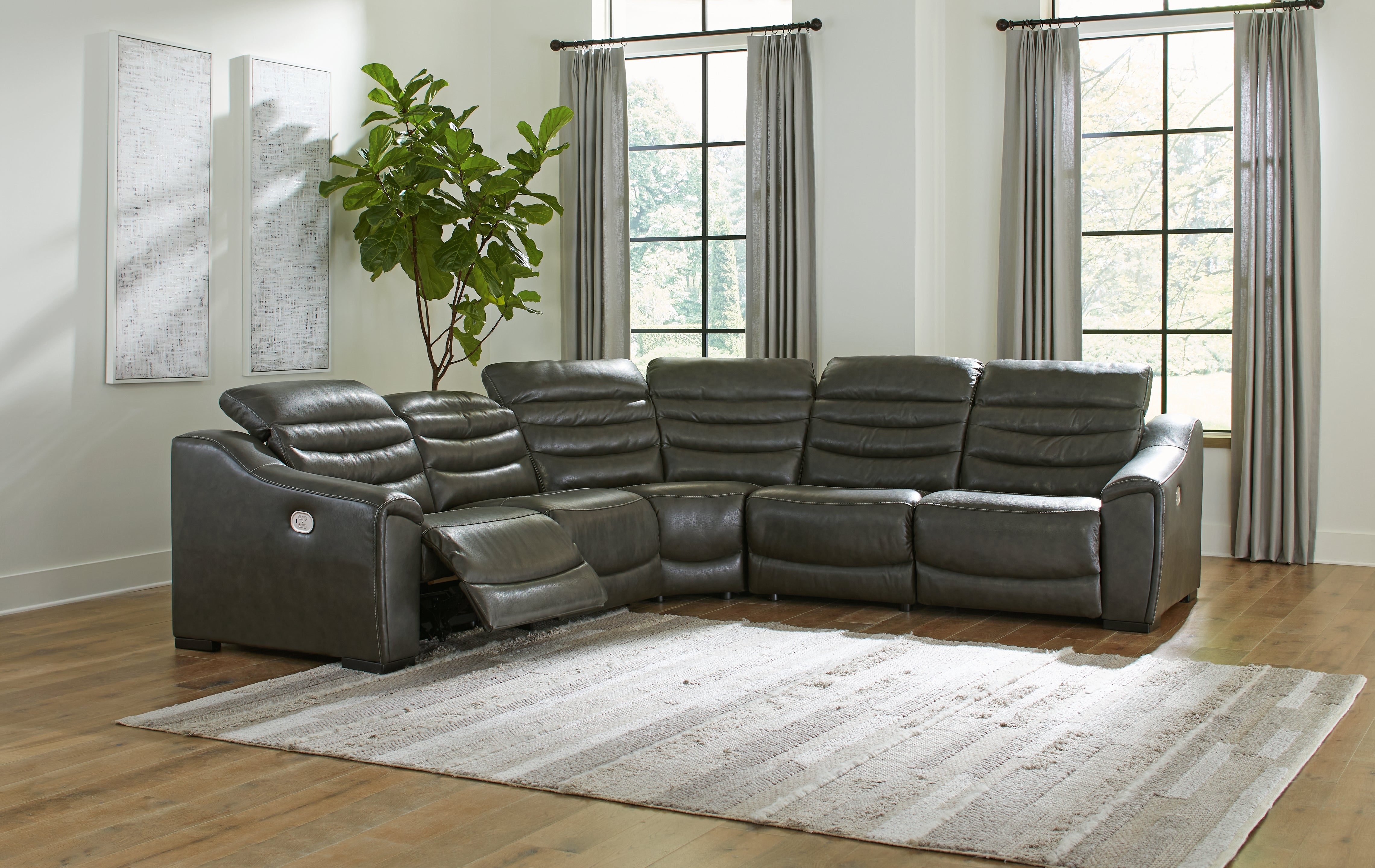 J&M Furniture - Ashley Furniture - Center Line 5-Piece Power Reclining Sectional - 5-Piece Power Reclining Sectional - U63404S3