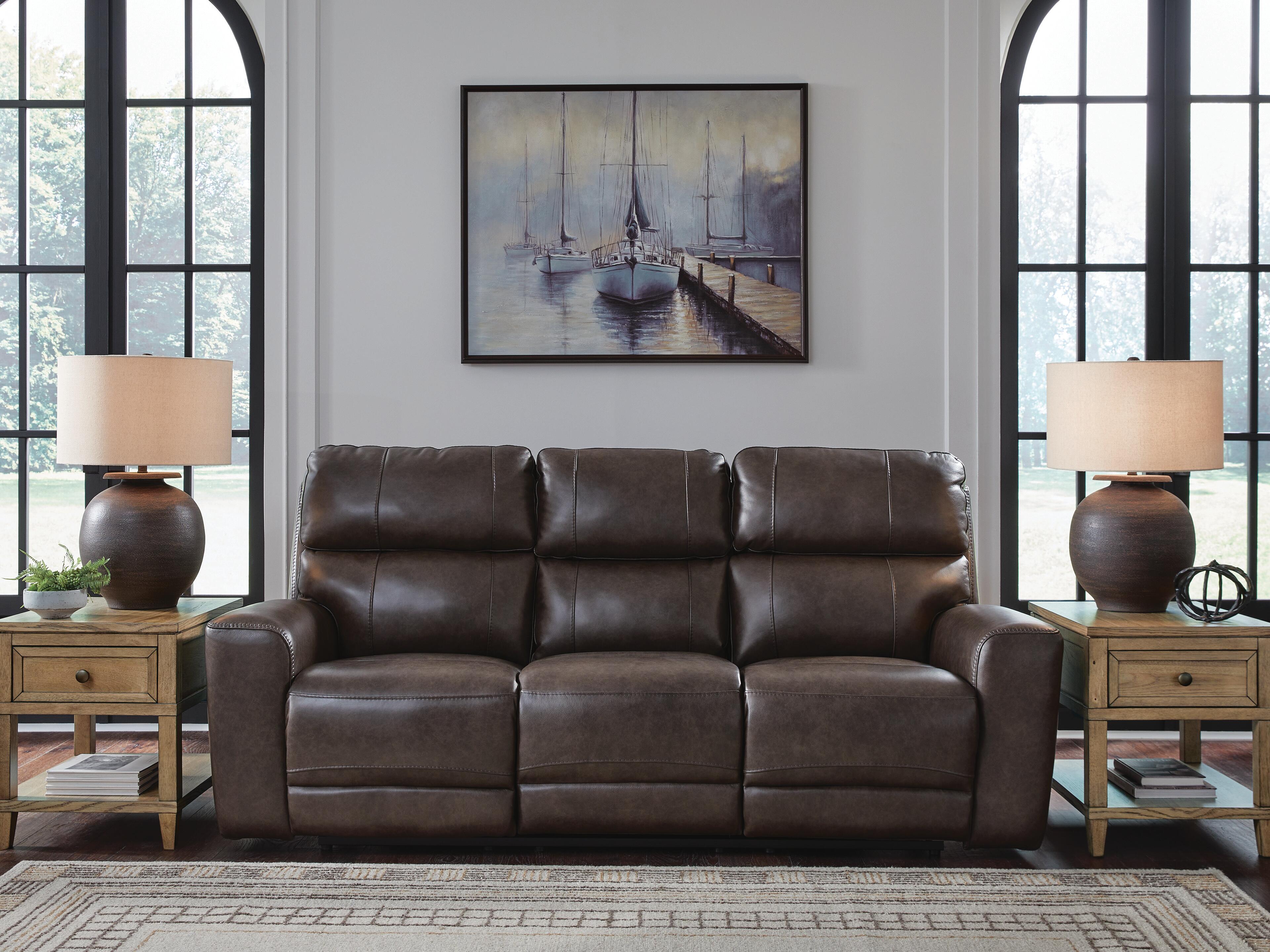 J&M Furniture - Ashley Furniture - Crossplex Power Reclining Sofa - PWR REC Sofa with ADJ Headrest - PCU6450615