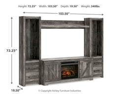 Wynnlow 4-Piece Entertainment Center with Electric Fireplace