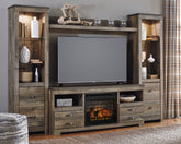 J&M Furniture - Ashley Furniture - Trinell 4-Piece Entertainment Center with Electric Fireplace - 4-Piece Entertainment Center with Electric Fireplace - W446W8