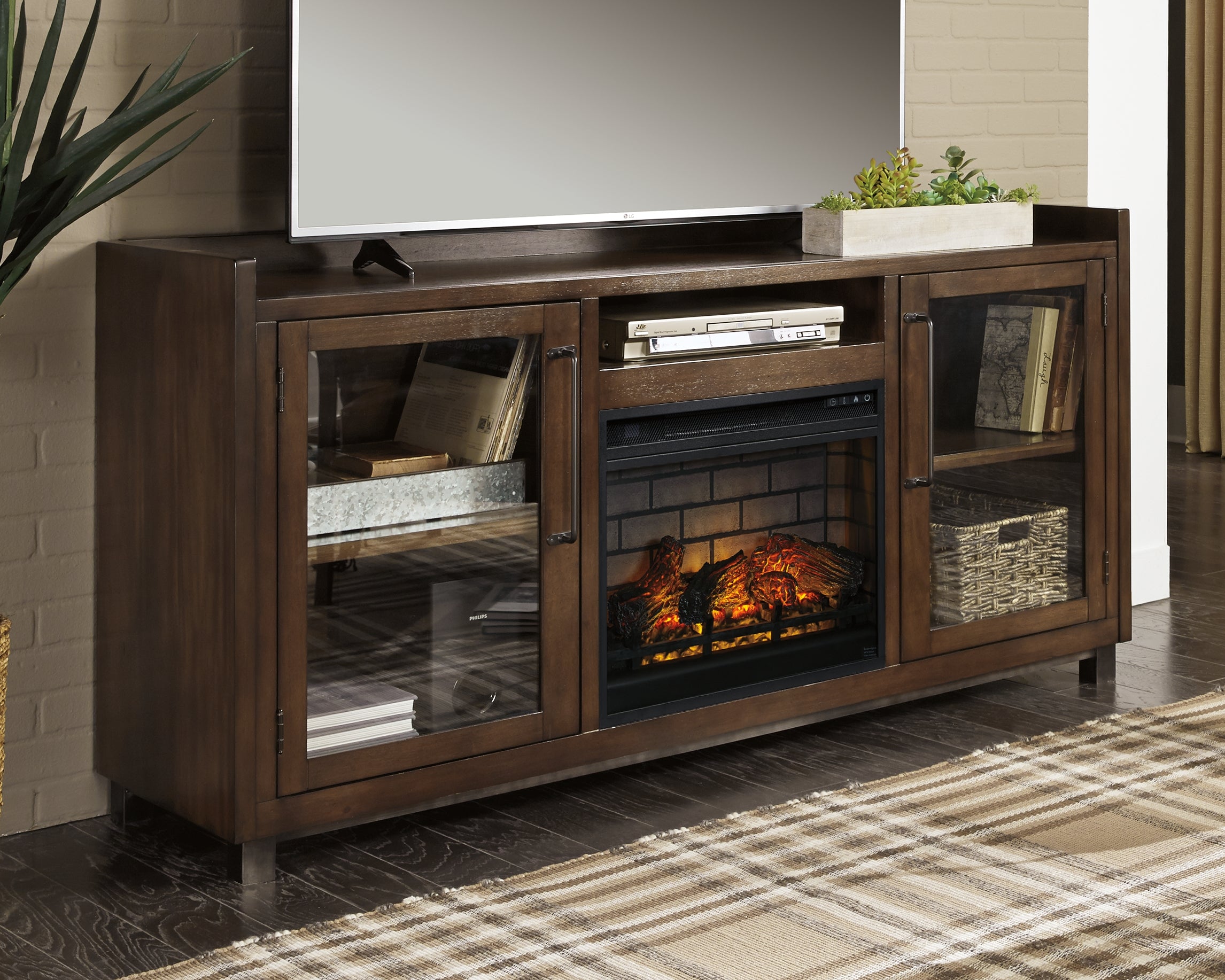 J&M Furniture - Ashley Furniture - Starmore 70" TV Stand with Electric Fireplace - 70" TV Stand with Electric Fireplace - W633W5