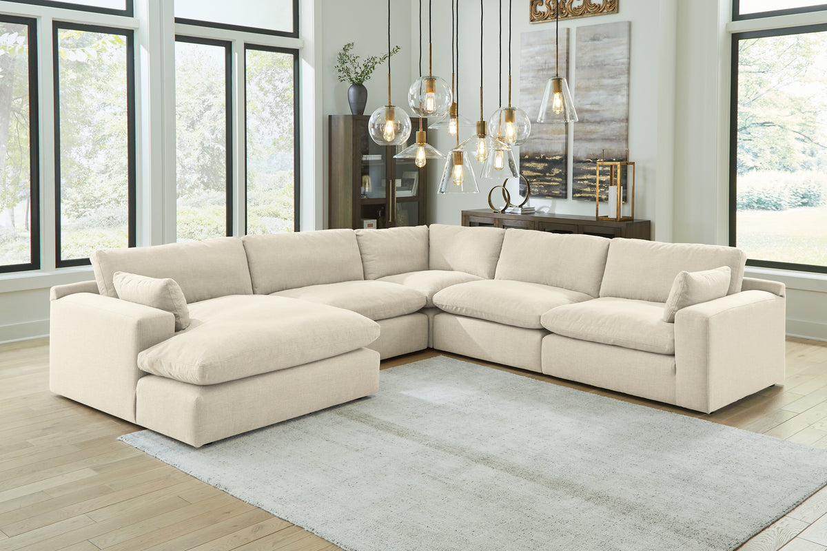 J&M Furniture - Ashley Furniture - Elyza 5-Piece Sectional with Chaise - RAF 5-Piece Sectional with Chaise / Linen - 10006S6