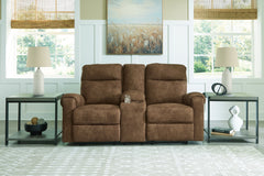 J&M Furniture - Ashley Furniture - Edenwold Reclining Loveseat with Console - DBL Rec Loveseat w/Console / Brindle - 1380594