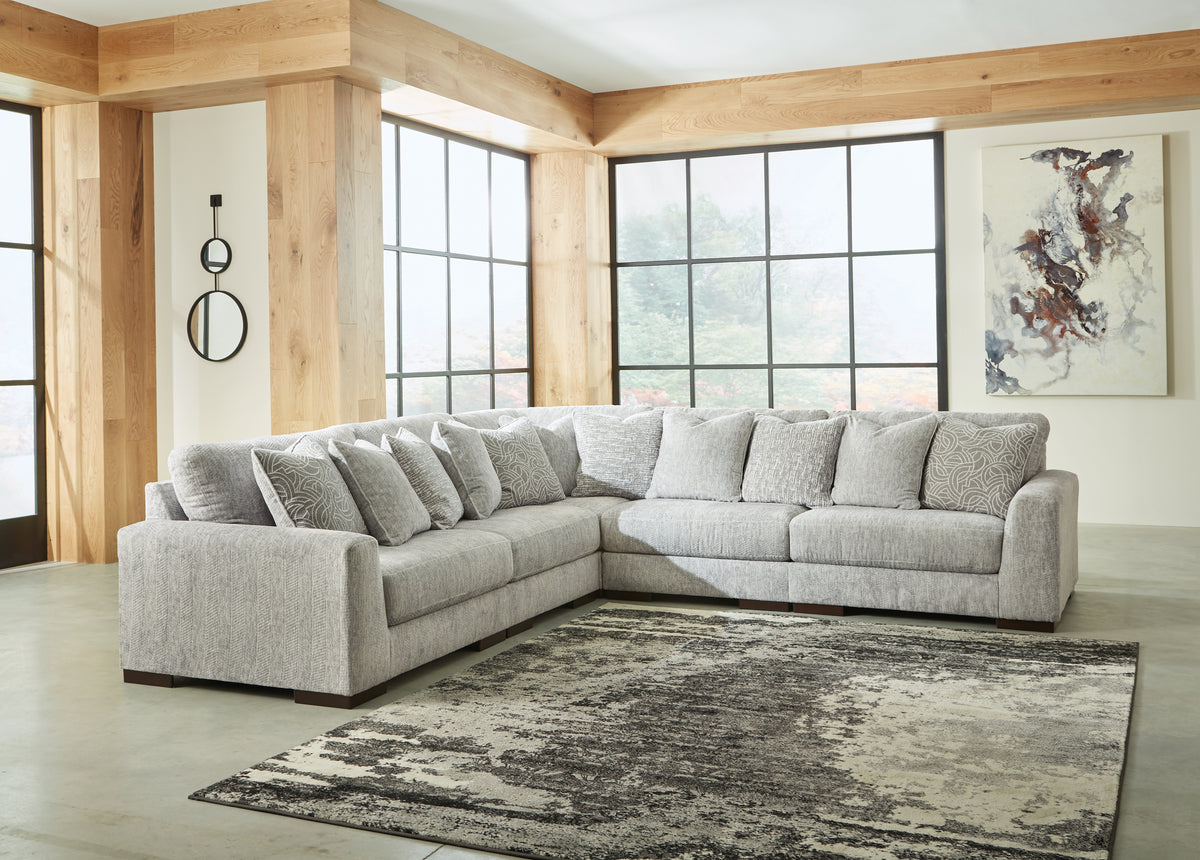 J&M Furniture - Ashley Furniture - Regent Park 5-Piece Sectional - RAF 5-Piece Sectional / Pewter - 14404S3