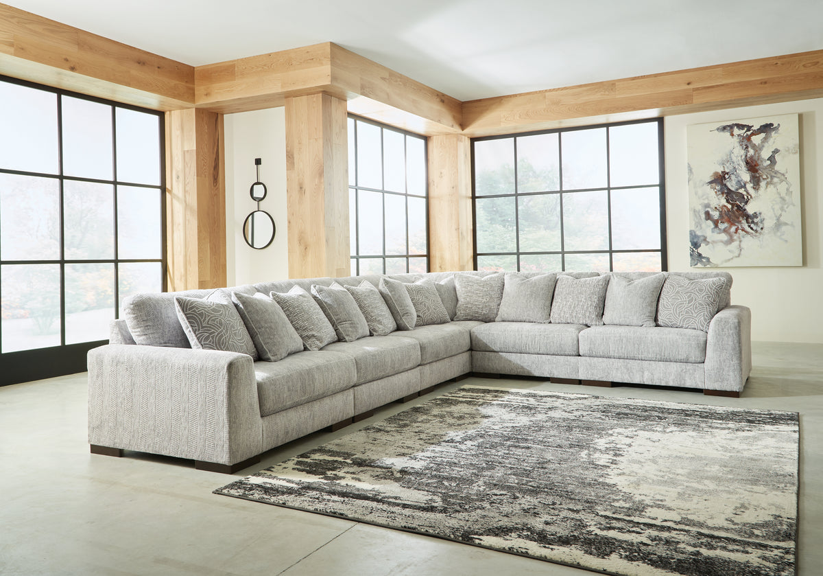 J&M Furniture - Ashley Furniture - Regent Park 6-Piece Sectional - RAF 6-Piece Sectional / Pewter - 14404S7