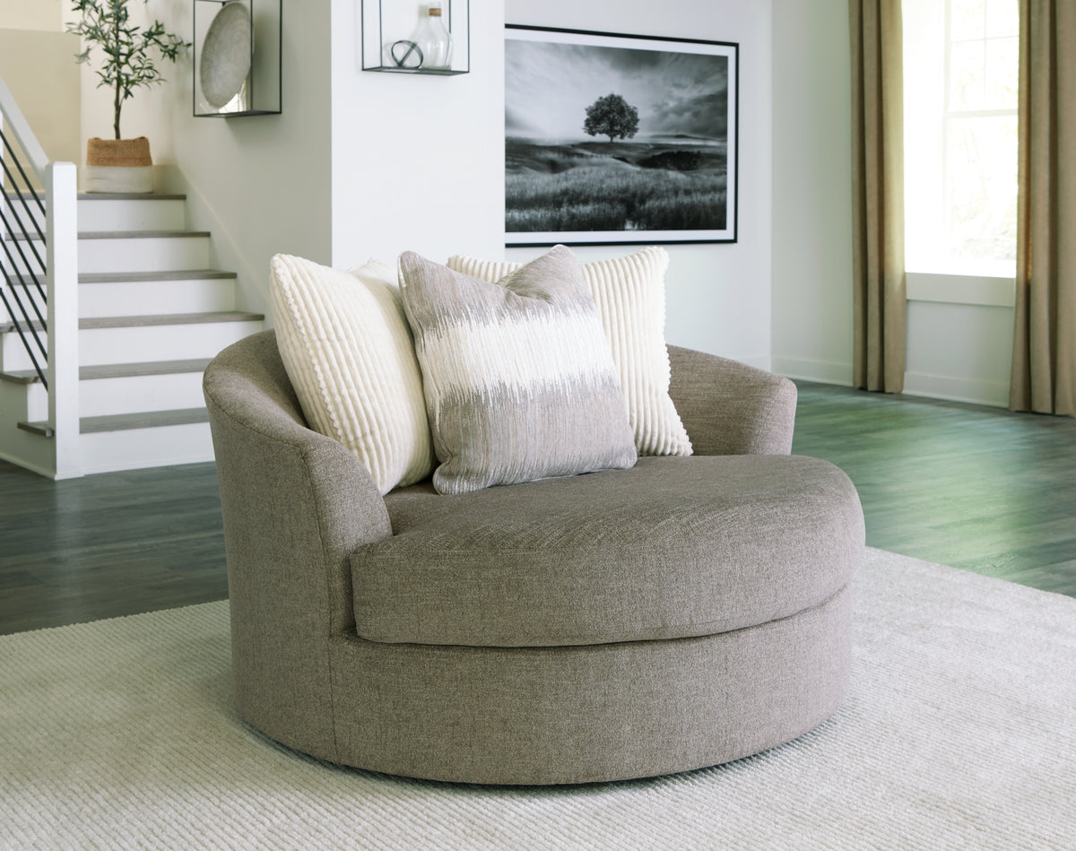 J&M Furniture - Ashley Furniture - Creswell Oversized Swivel Accent Chair - Oversized Swivel Accent Chair / Stone - 1530521