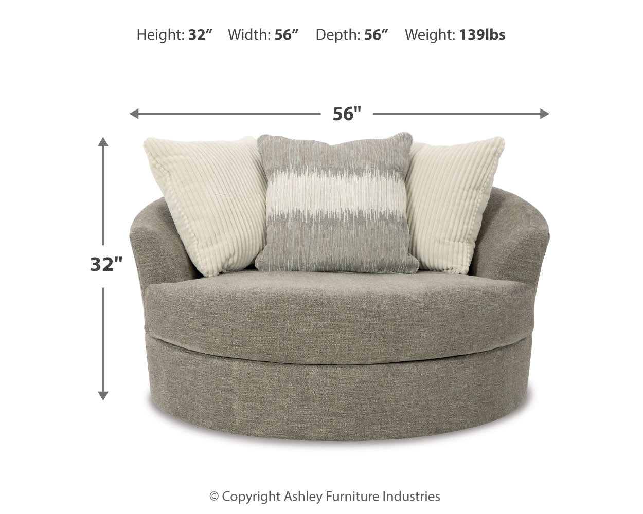 Creswell Oversized Swivel Accent Chair