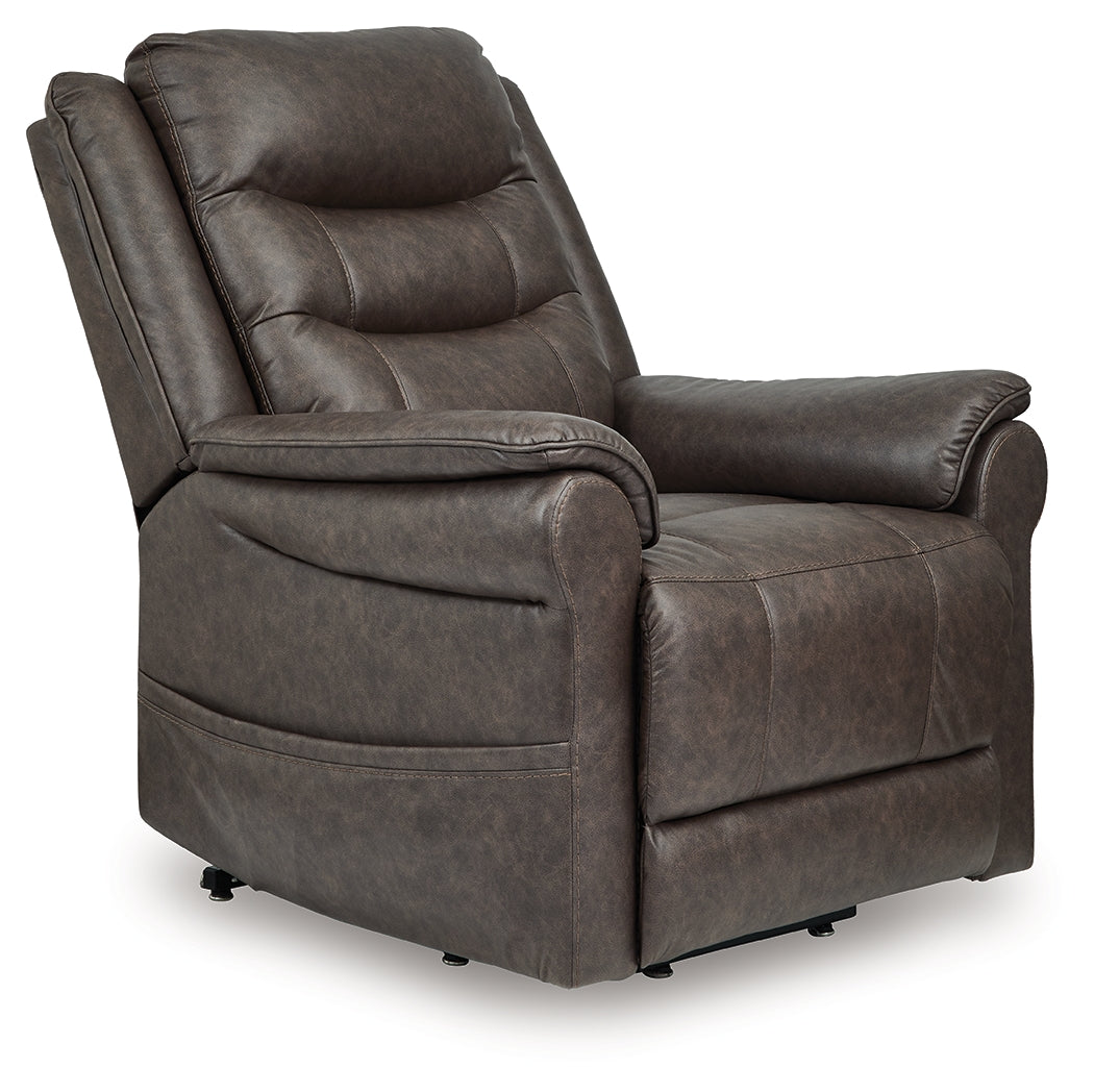 J&M Furniture - Ashley Furniture - Oatman Power Lift Recliner - Power Lift Recliner / Carbon - 1800512