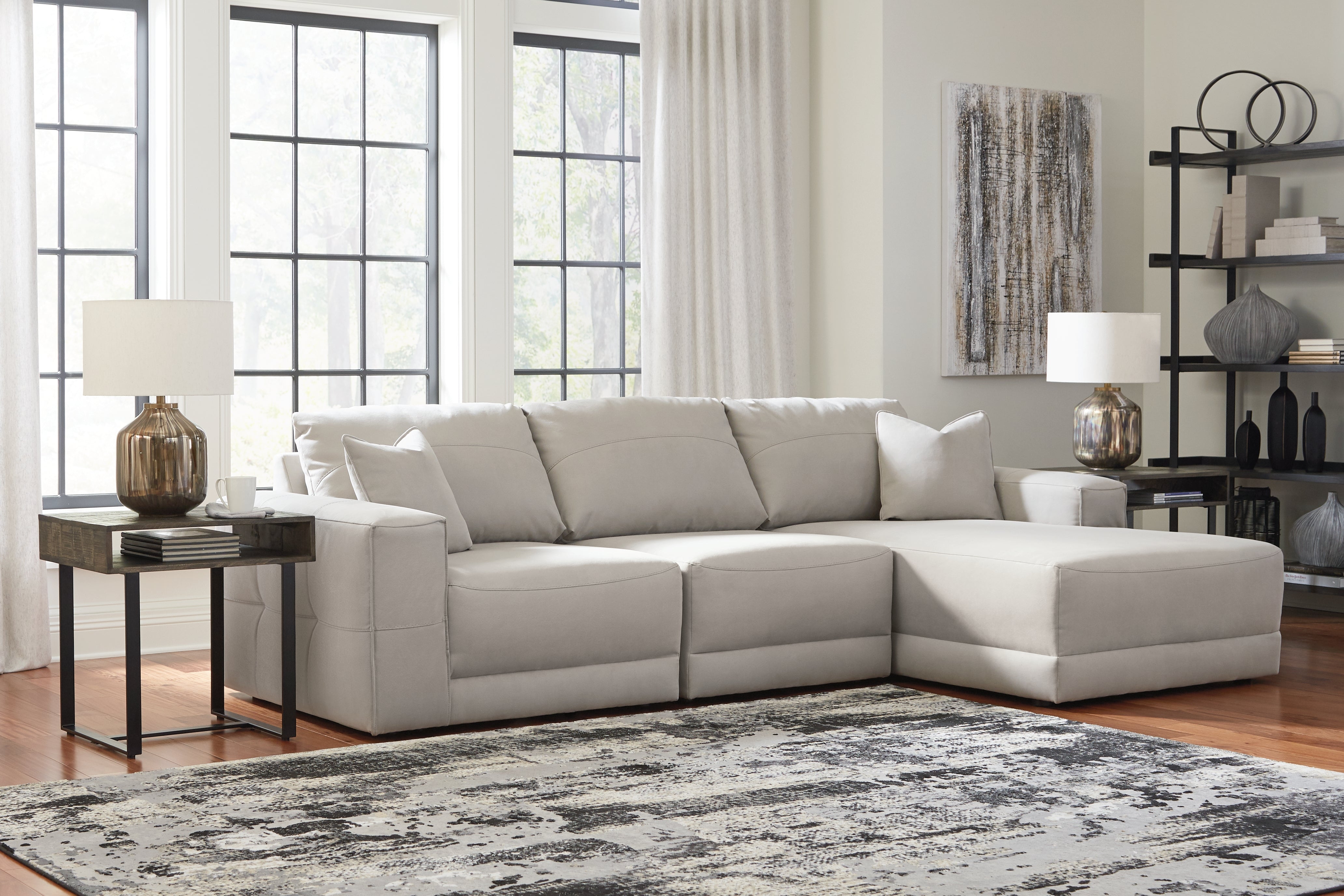 J&M Furniture - Ashley Furniture - Next-Gen Gaucho 3-Piece Sectional Sofa with Chaise - RAF 3-Piece Sectional Sofa with Chaise / Gray - 18304S2