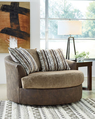 J&M Furniture - Ashley Furniture - Alesbury Oversized Swivel Accent Chair - Oversized Swivel Accent Chair / Chocolate - 1870421