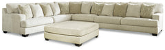 J&M Furniture - Ashley Furniture - Rawcliffe 4-Piece Sectional with Ottoman - 4-Piece Sectional with Ottoman / Parchment - 19604U3
