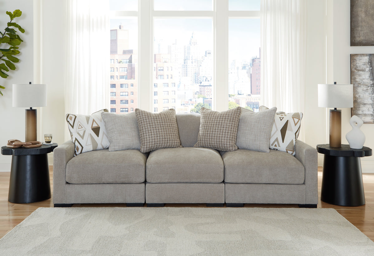 J&M Furniture - Ashley Furniture - Aslan Court 3-Piece Sofa Sectional - RAF 3-Piece Sofa Sectional / Pebble - 20305S2