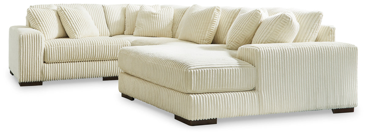 J&M Furniture - Ashley Furniture - Lindyn 4-Piece Sectional with Chaise - RAF 4-Piece Sectional with Chaise / Fog - 21105S17