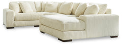 J&M Furniture - Ashley Furniture - Lindyn 4-Piece Sectional with Chaise - RAF 4-Piece Sectional with Chaise / Fog - 21105S17