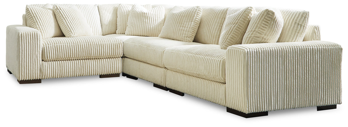 J&M Furniture - Ashley Furniture - Lindyn 4-Piece Sectional - RAF 4-Piece Sectional / Ivory - 21104S8