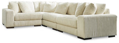 J&M Furniture - Ashley Furniture - Lindyn 4-Piece Sectional - RAF 4-Piece Sectional / Ivory - 21104S8