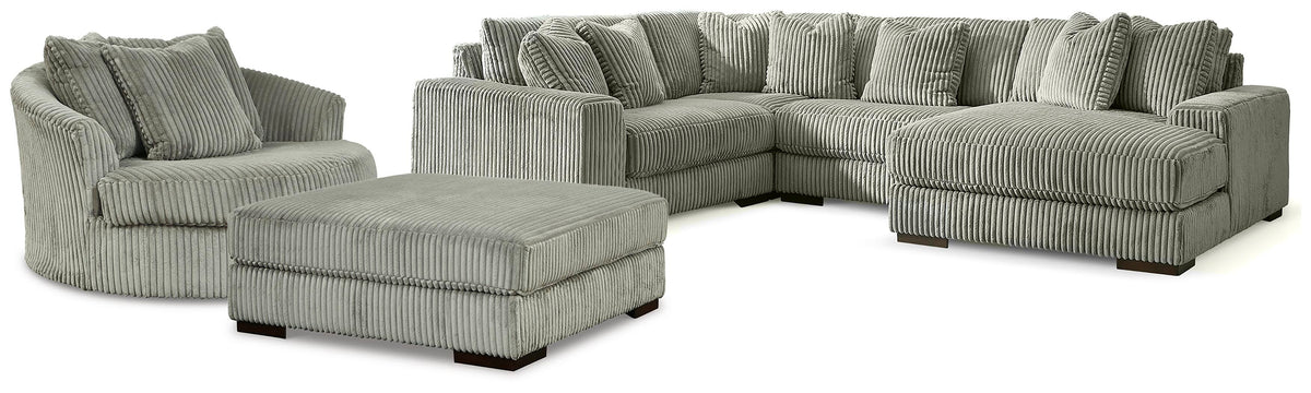 J&M Furniture - Ashley Furniture - Lindyn 4-Piece Sectional, Chair and Ottoman - 4-Piece Sectional, Chair and Ottoman - 21105U11