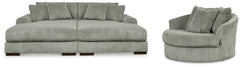 J&M Furniture - Ashley Furniture - Lindyn Super Chaise with Oversized Swivel Chair - Super Chaise with Oversized Swivel Chair - 21105U5