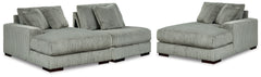 J&M Furniture - Ashley Furniture - Lindyn 3-Piece Sectional with Double Chaise - RAF 3-Piece Sectional with Double Chaise / Fog - 21105S18