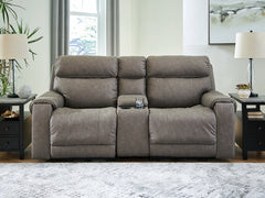 J&M Furniture - Ashley Furniture - Starbot 3-Piece Power Reclining Sectional Loveseat with Console - 3-Piece Power Reclining Sectional Loveseat with Console / Fossil - 23501S2