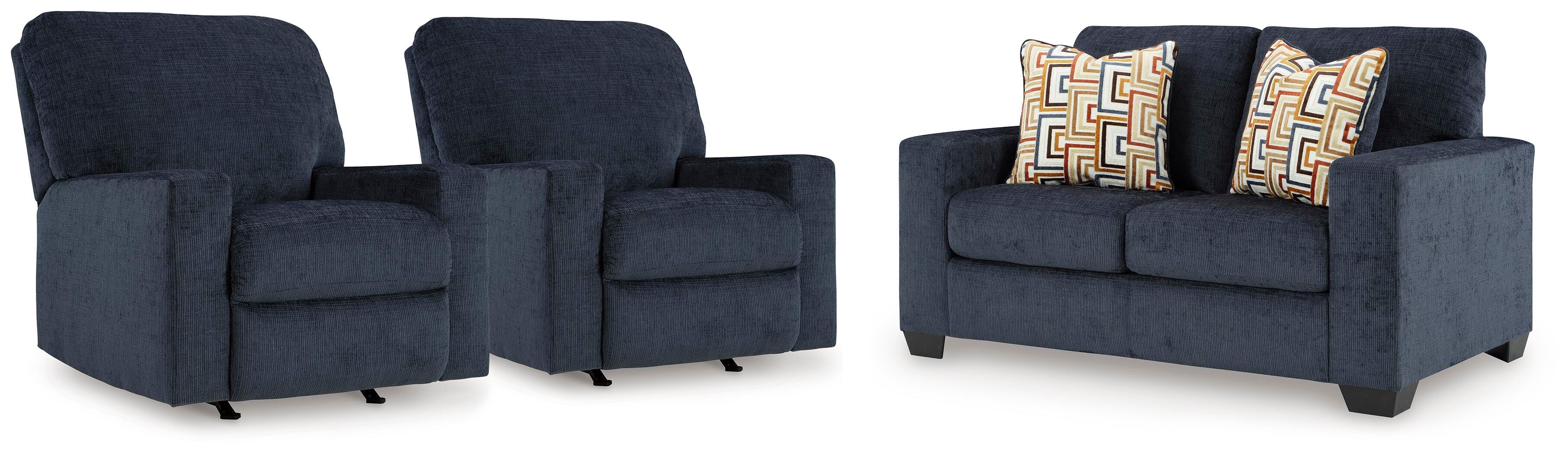 J&M Furniture - Ashley Furniture - Aviemore Loveseat and 2 Recliners - Loveseat and 2 Recliners - 24303U4