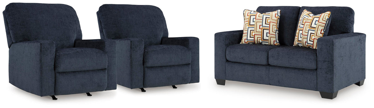 J&M Furniture - Ashley Furniture - Aviemore Loveseat and 2 Recliners - Loveseat and 2 Recliners - 24303U4