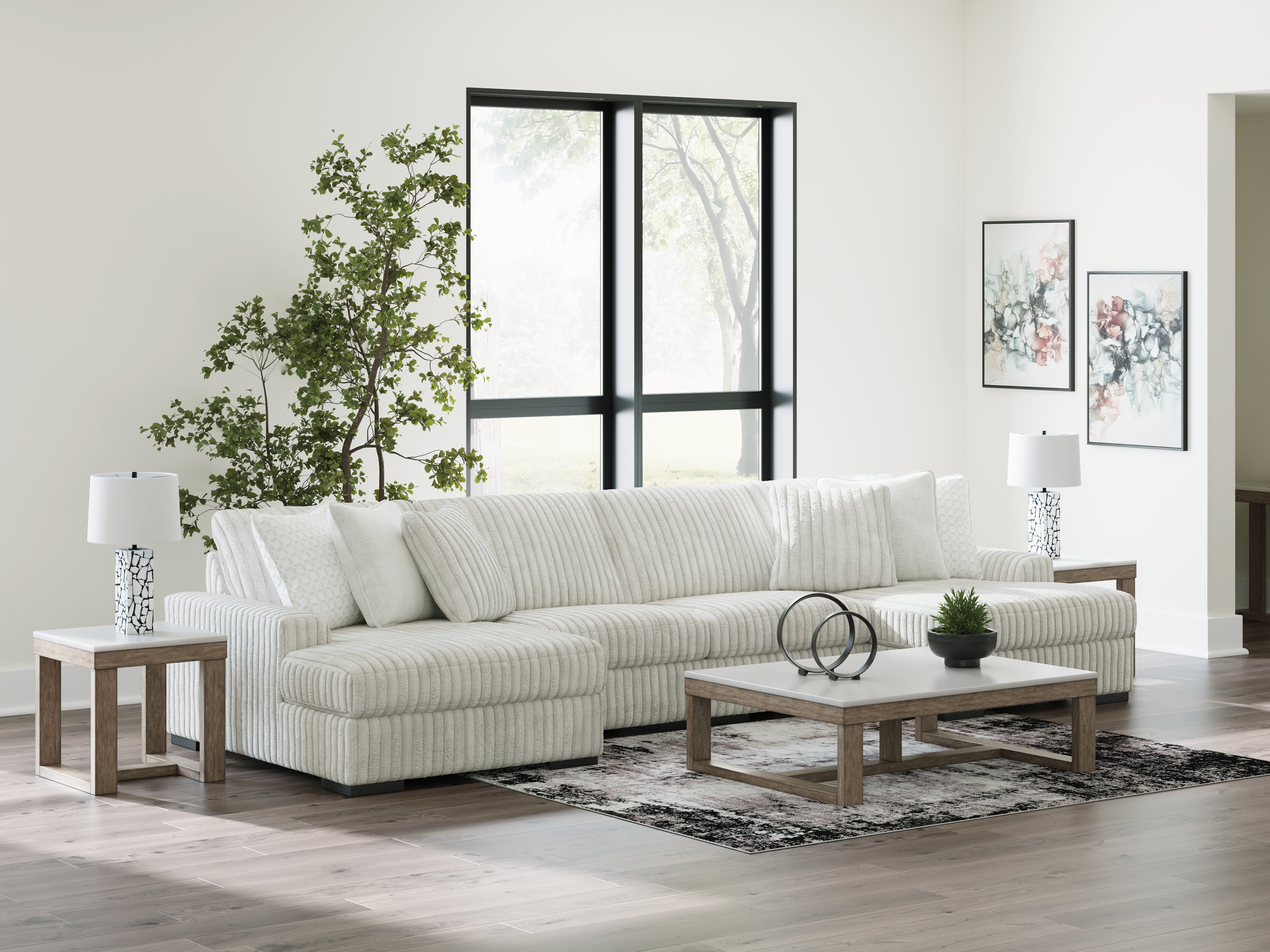 J&M Furniture - Ashley Furniture - Stupendous 4-Piece Sectional with Double Chaise - RAF 4-Piece Sectional with Double Chaise / Alloy - 25903S5