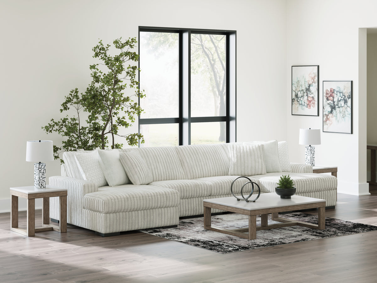 J&M Furniture - Ashley Furniture - Stupendous 4-Piece Sectional with Double Chaise - RAF 4-Piece Sectional with Double Chaise / Alloy - 25903S5