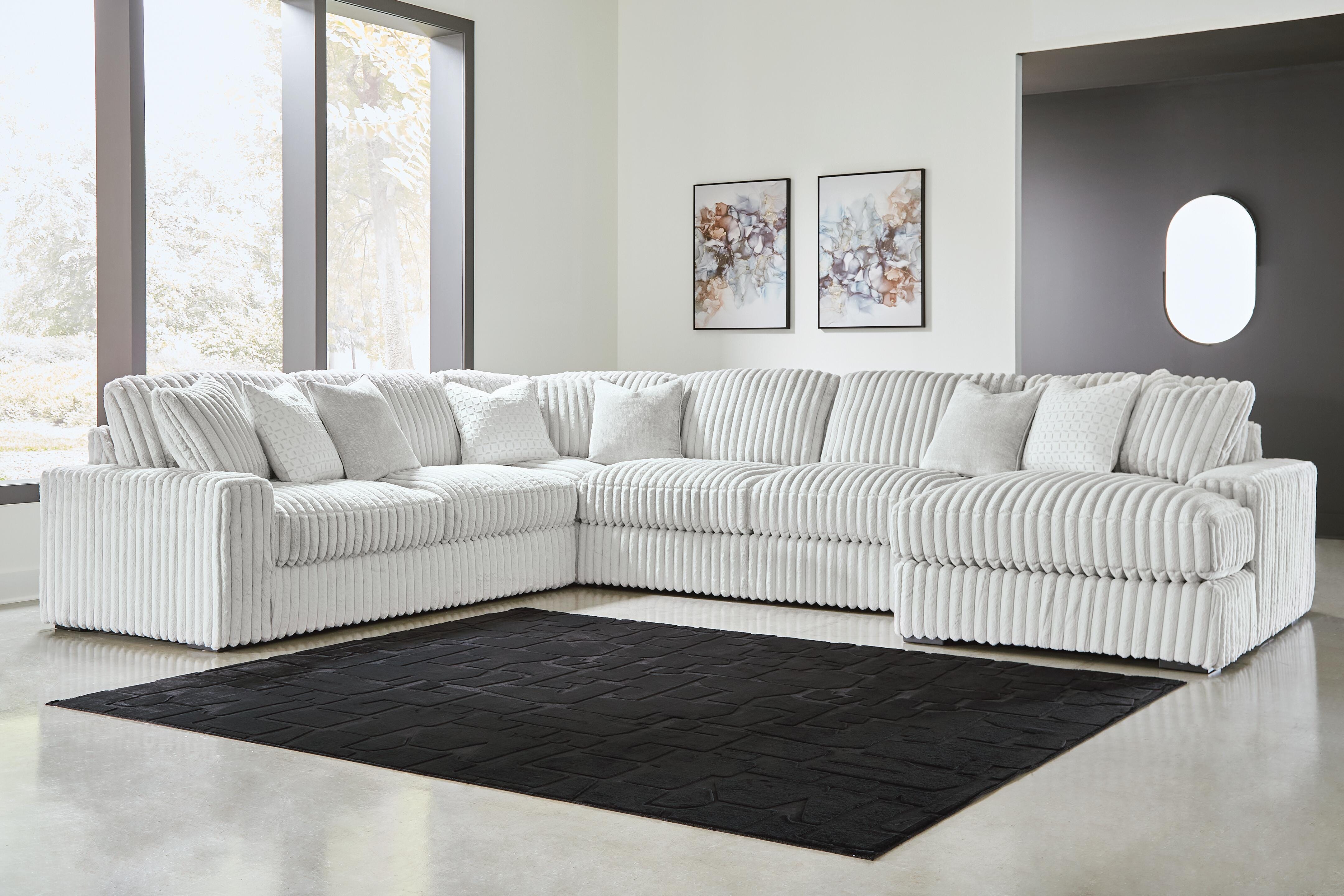 J&M Furniture - Ashley Furniture - Stupendous 5-Piece Sectional with Chaise - LAF 5-Piece Sectional with Chaise / Alloy - 25903S9