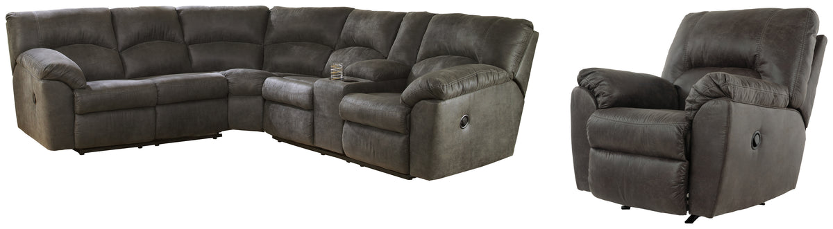 J&M Furniture - Ashley Furniture - Tambo 2-Piece Sectional with Recliner - 2-Piece Sectional with Recliner - 27801U1