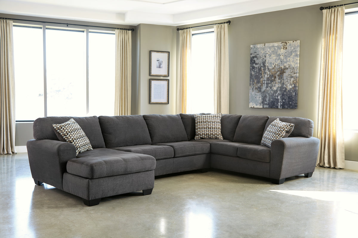 J&M Furniture - Ashley Furniture - Ambee 3-Piece Sectional with Chaise - RAF 3-Piece Sectional with Chaise / Slate - 28620S1