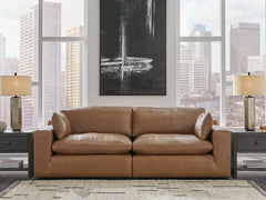 J&M Furniture - Ashley Furniture - Emilia 2-Piece Sectional Loveseat - RAF 2-Piece Sectional Loveseat / Caramel - 30901S1