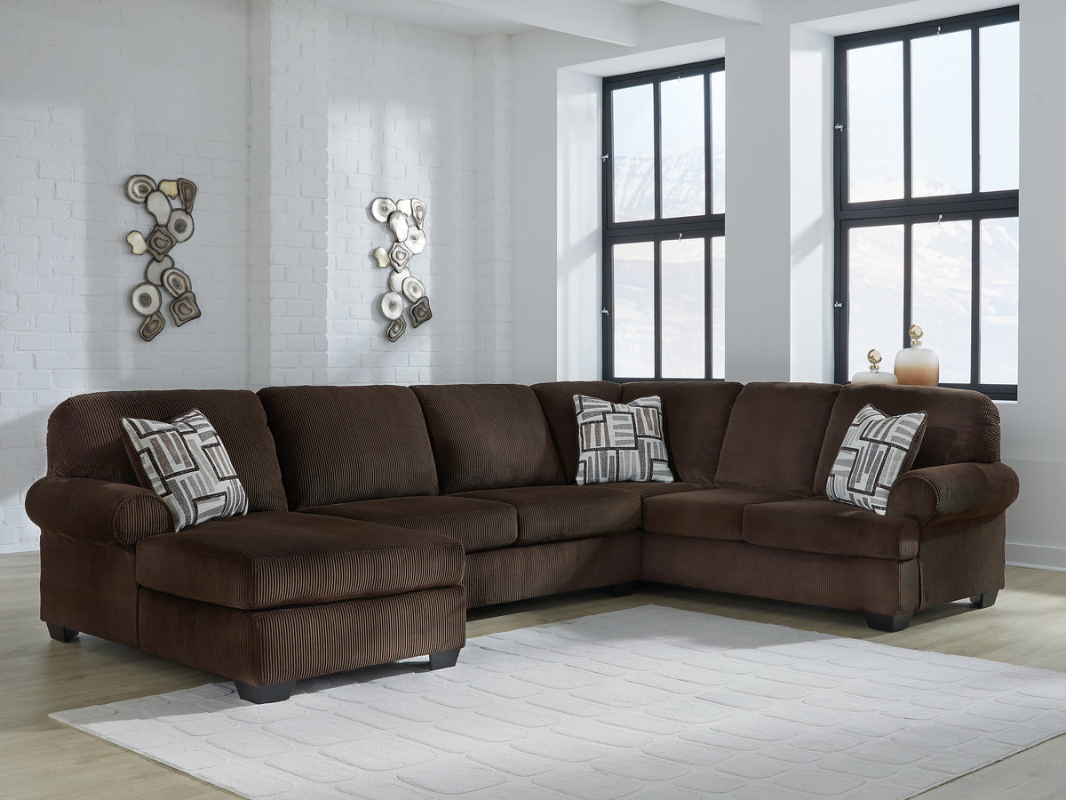 J&M Furniture - Ashley Furniture - Kimlee 3-Piece Sectional with Chaise - LAF 3-Piece Sectional with Chaise / Chocolate - PC35603S2