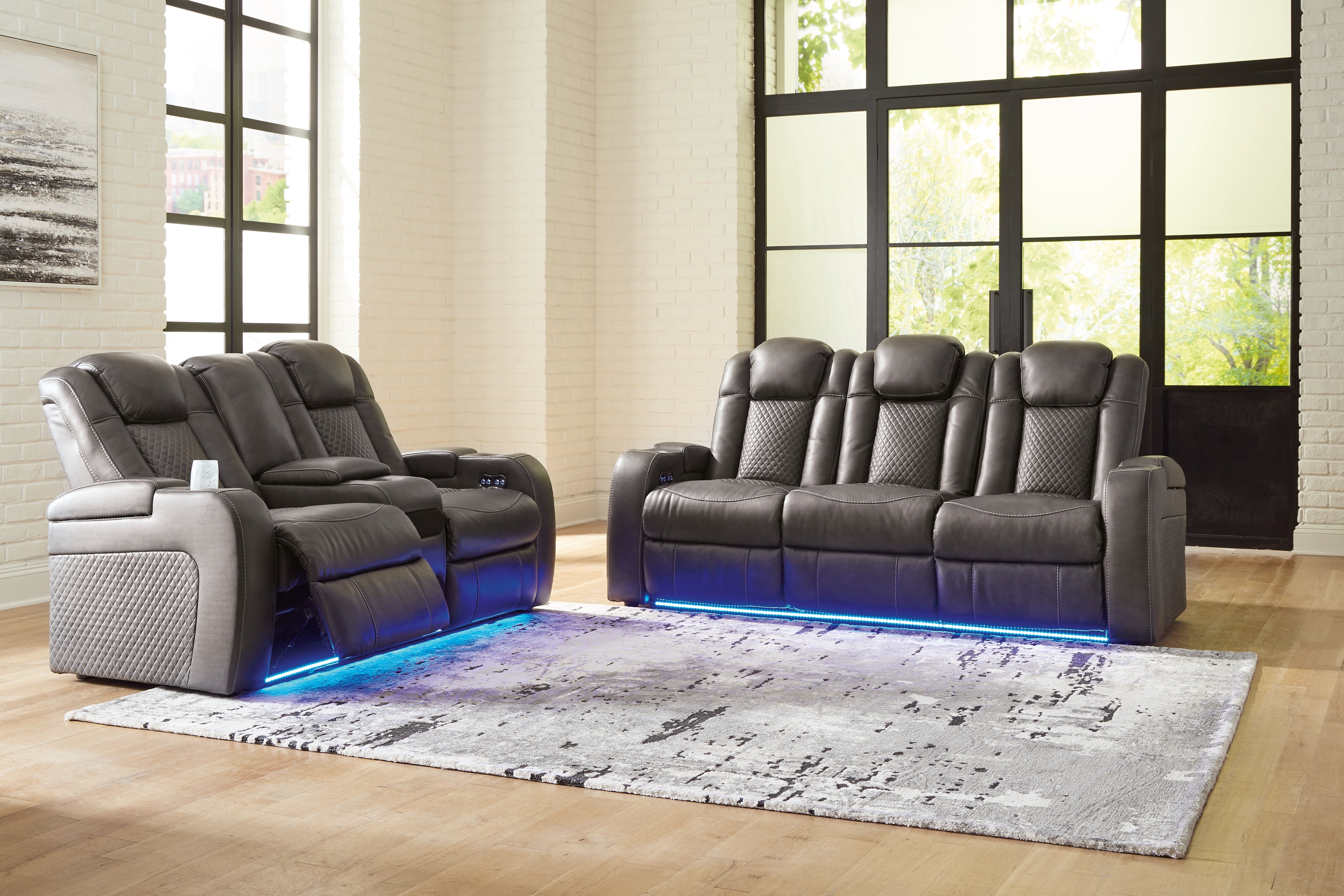 J&M Furniture - Ashley Furniture - Fyne-Dyme Power Reclining Sofa and Loveseat - Power Reclining Sofa and Loveseat - 36602U1