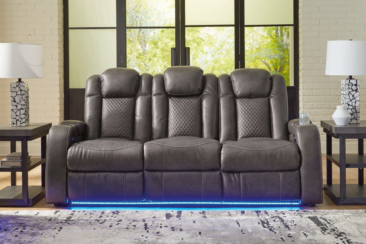J&M Furniture - Ashley Furniture - Fyne-Dyme Power Reclining Sofa - PWR REC Sofa with ADJ Headrest - 3660215