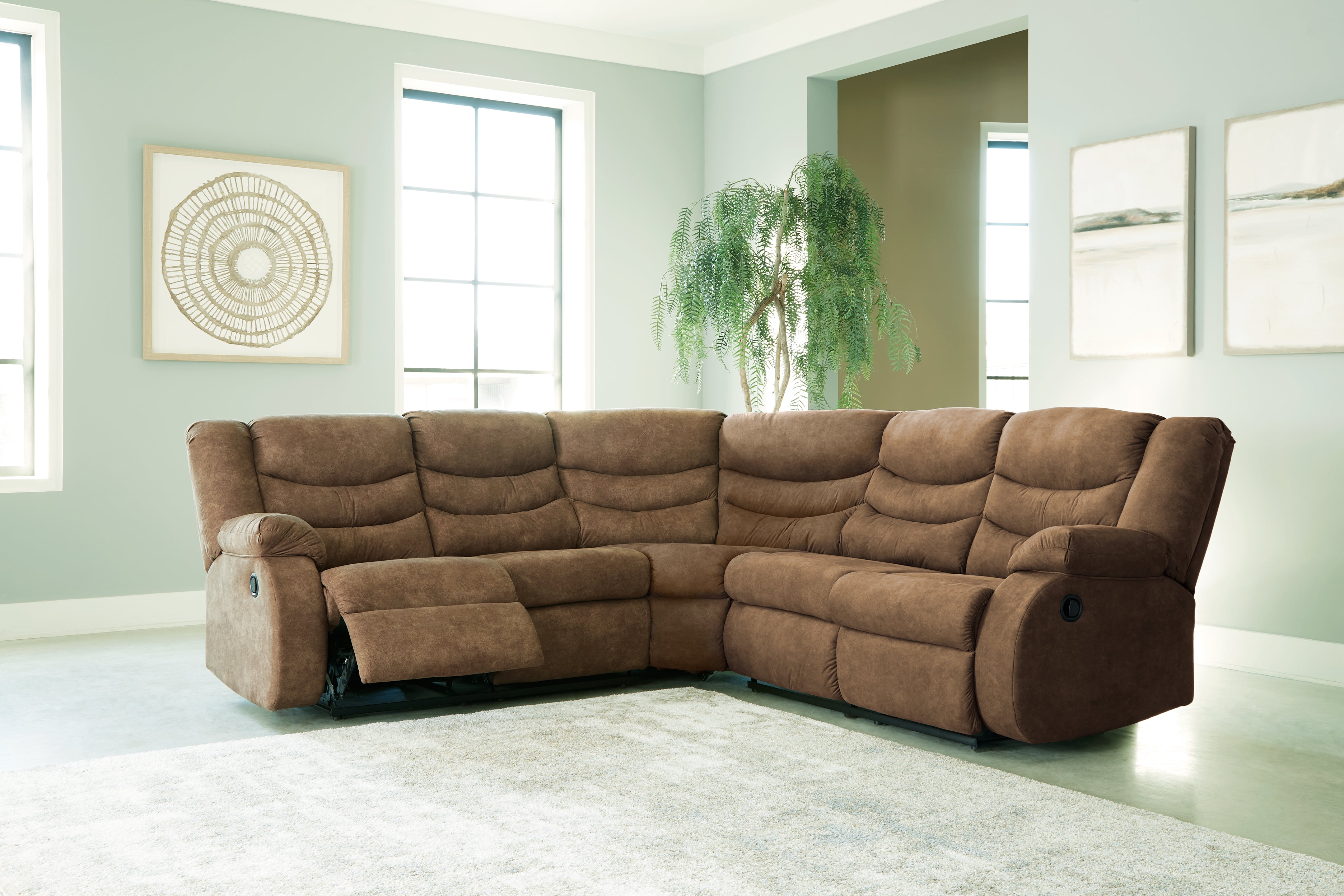 J&M Furniture - Ashley Furniture - Partymate 2-Piece Reclining Sectional - 2-Piece Reclining Sectional / Brindle - 36902S2
