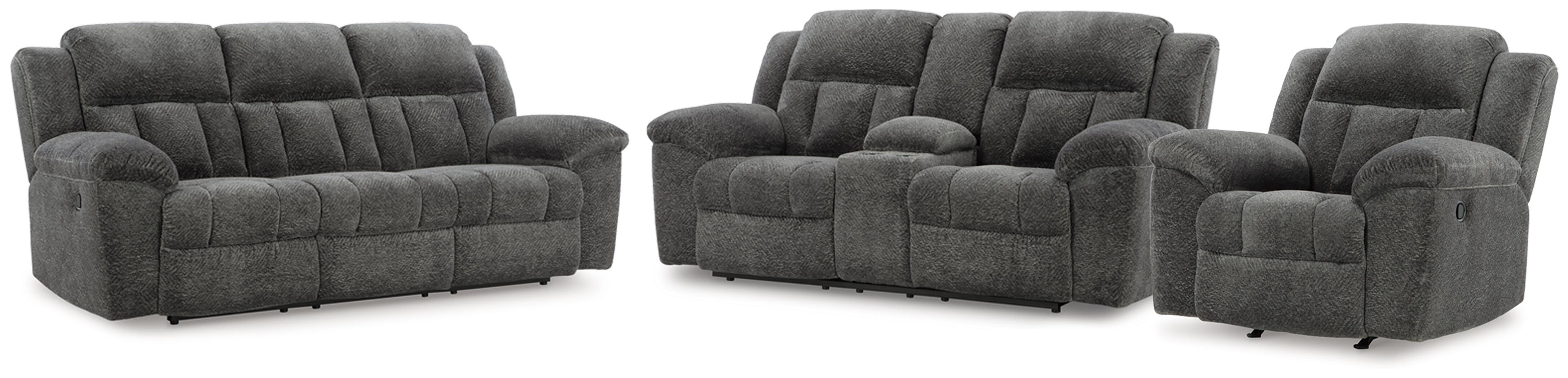 J&M Furniture - Ashley Furniture - Frohn Reclining Sofa, Loveseat and Recliner - Reclining Sofa, Loveseat and Recliner - 37406U4