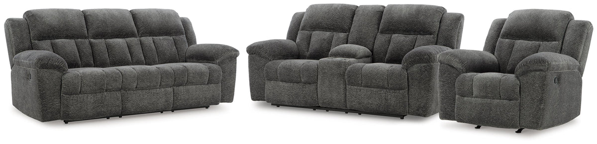 J&M Furniture - Ashley Furniture - Frohn Reclining Sofa, Loveseat and Recliner - Reclining Sofa, Loveseat and Recliner - 37406U4