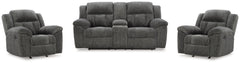 J&M Furniture - Ashley Furniture - Frohn Reclining Loveseat with Console and 2 Recliners - Reclining Loveseat with Console and 2 Recliners - 37406U5