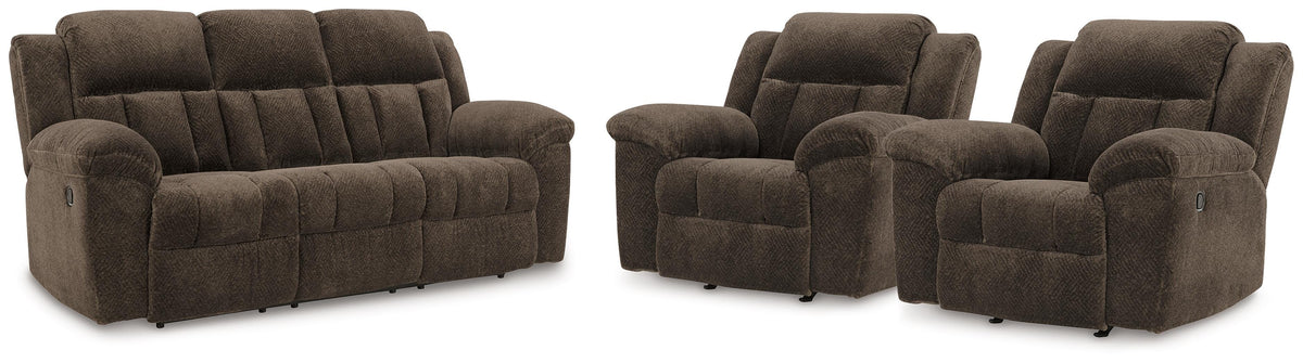 J&M Furniture - Ashley Furniture - Frohn Reclining Sofa and 2 Recliners - Reclining Sofa and 2 Recliners - 37407U6