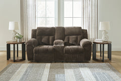 J&M Furniture - Ashley Furniture - Frohn Reclining Loveseat with Console - DBL Rec Loveseat w/Console - 3740794