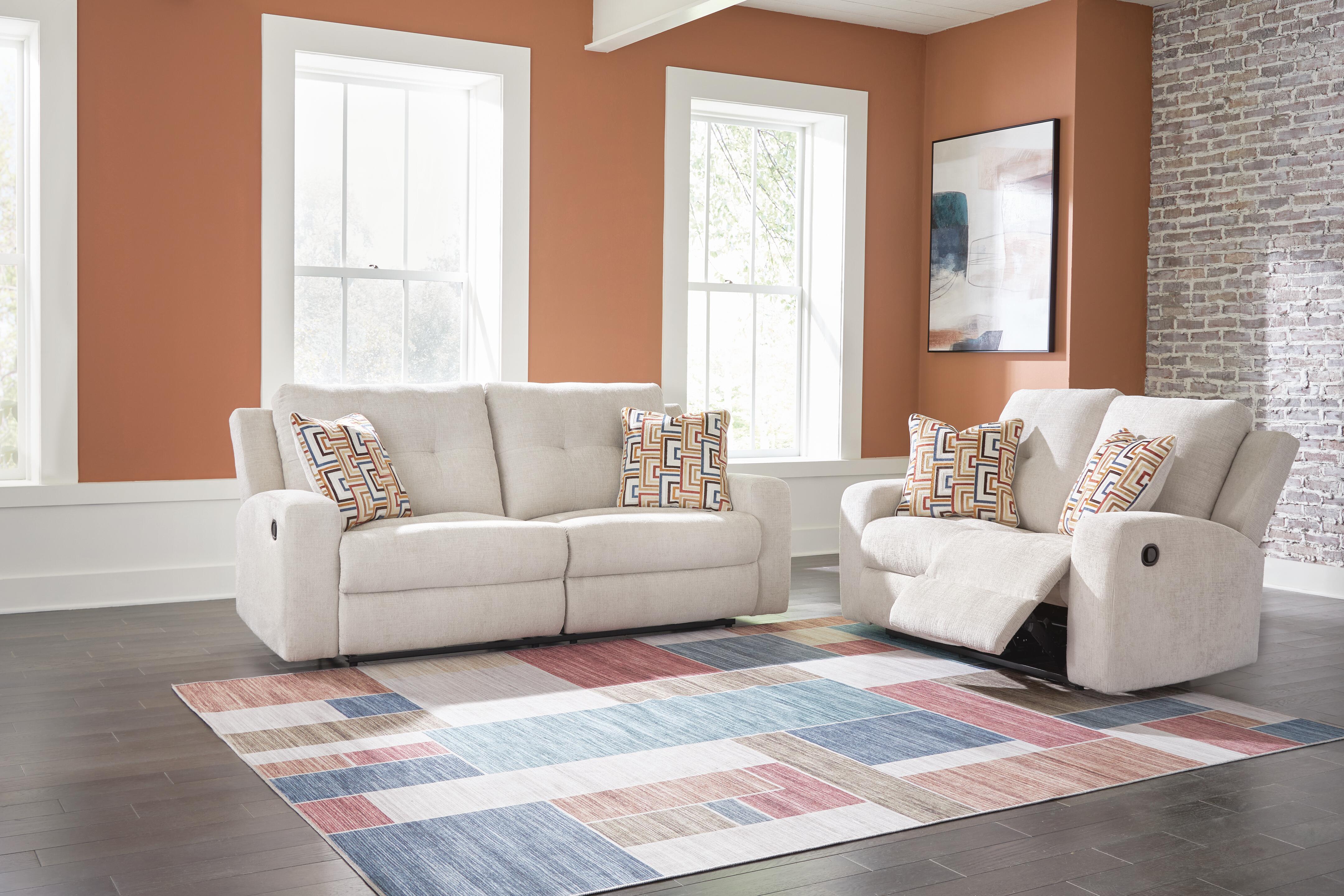 J&M Furniture - Ashley Furniture - Danum Reclining Sofa and Loveseat - Reclining Sofa and Loveseat / Stone - 38805U1