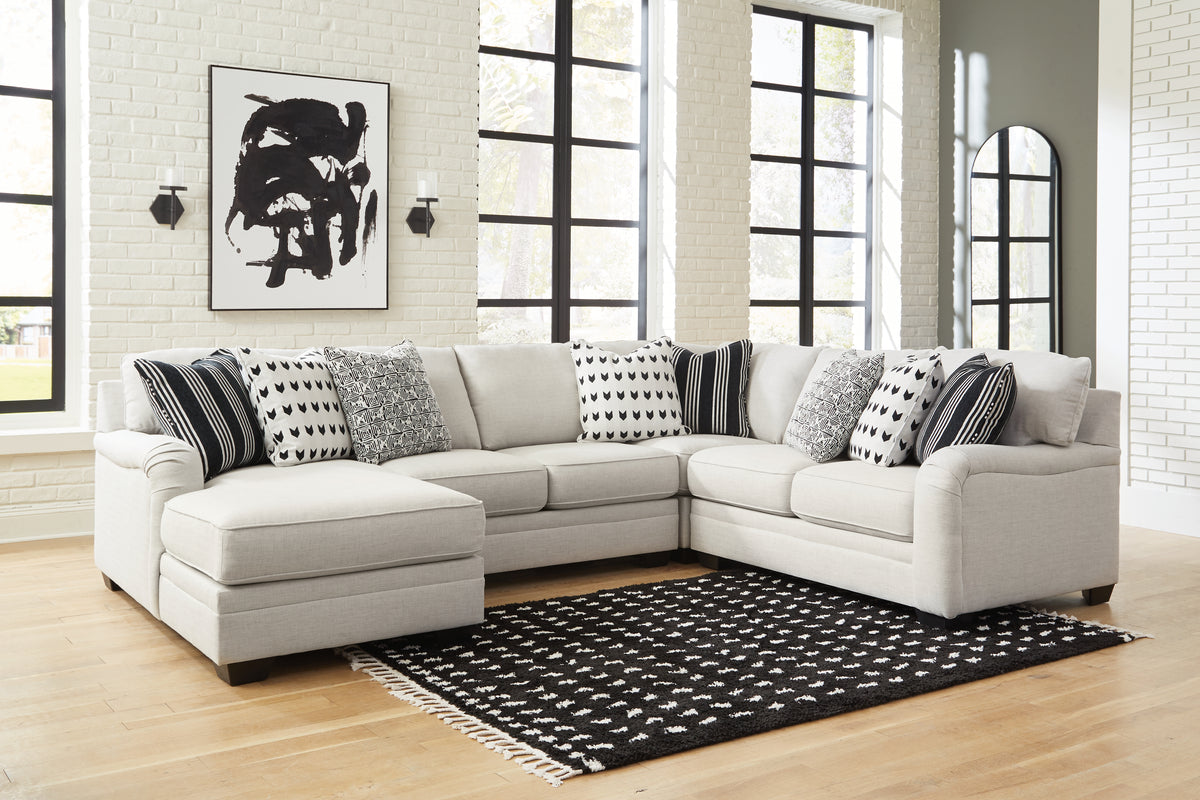 J&M Furniture - Ashley Furniture - Huntsworth 4-Piece Sectional with Chaise - RAF 4-Piece Sectional with Chaise / Dove Gray - 39702S3