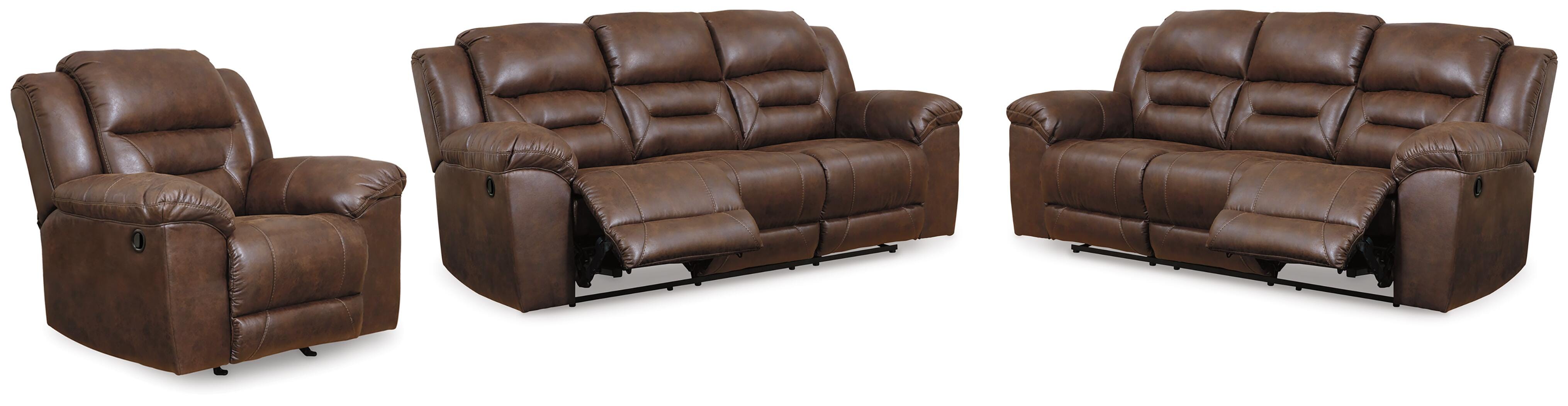 J&M Furniture - Ashley Furniture - Stoneland 2 Reclining Sofas and Recliner - 2 Reclining Sofas and Recliner - 39904U8