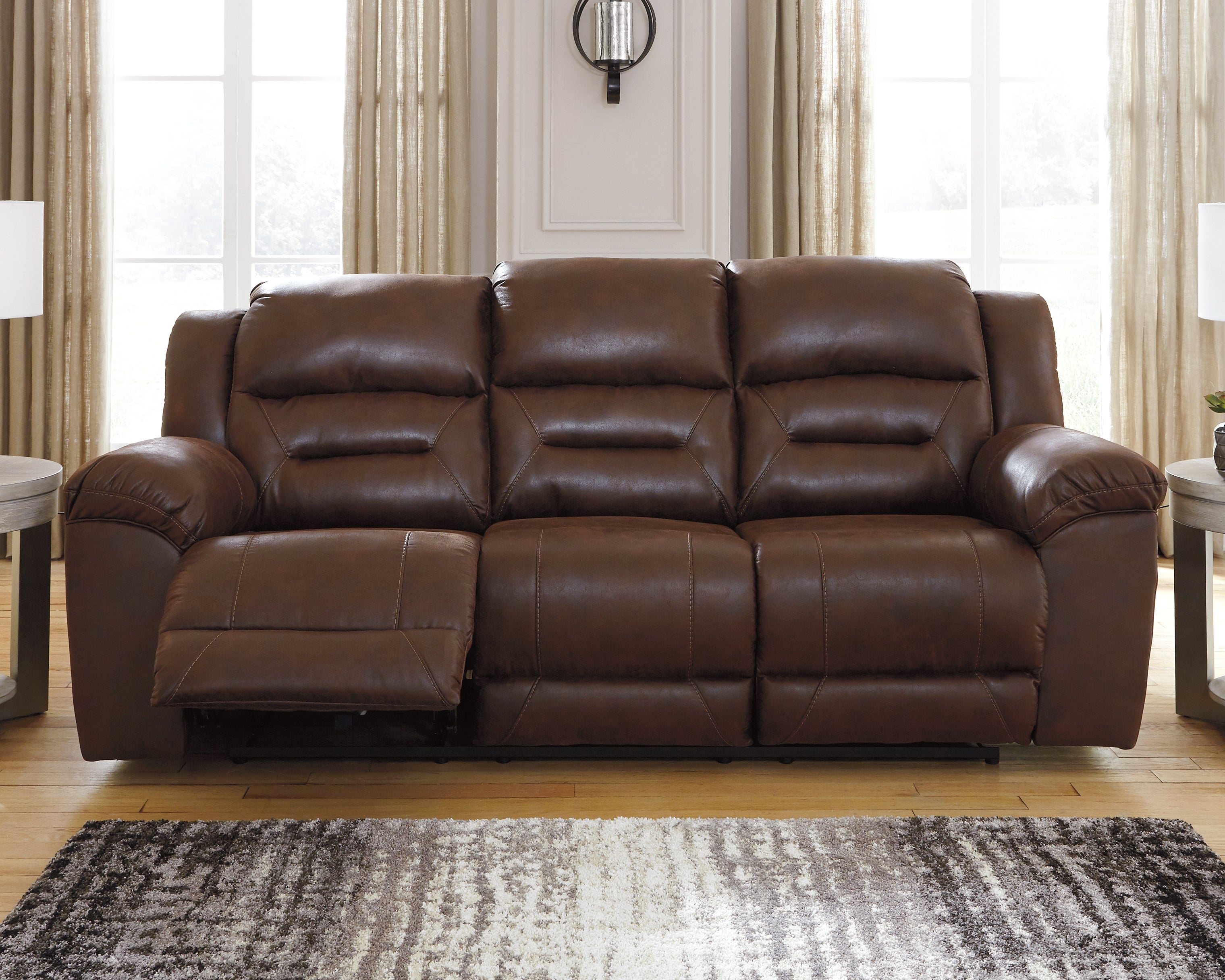 J&M Furniture - Ashley Furniture - Stoneland Power Reclining Sofa - Reclining Power Sofa / Fossil - 3990587